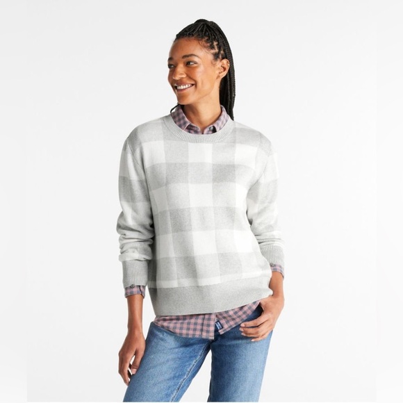 EUC- L.L BEAN -Women's Cotton/Cashmere Sweater, Crewneck Jacquard - Picture 1 of 7